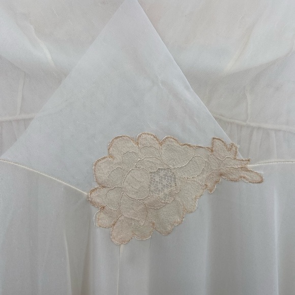 Vintage Vanity Fair Tricot Nylon Lace Nightgown Ivory Women's Size 34 - Picture 5 of 14